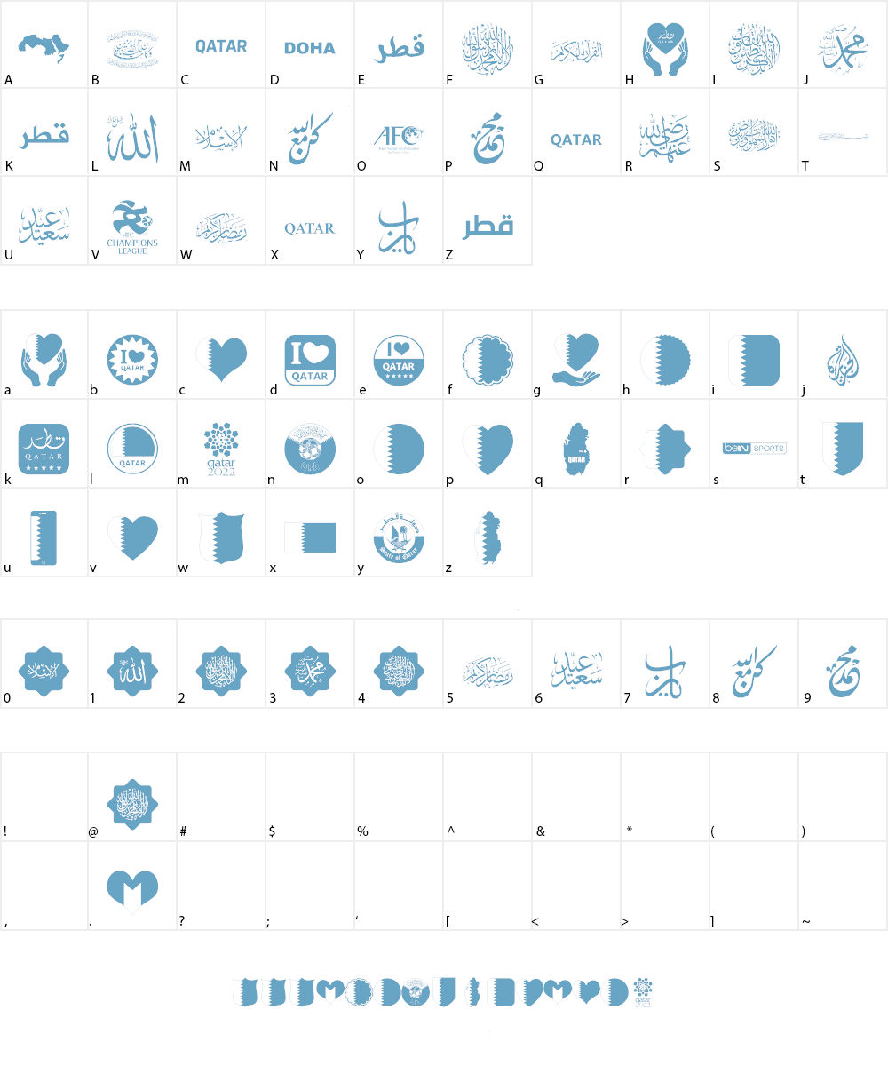 Font Color Qatar Font Character